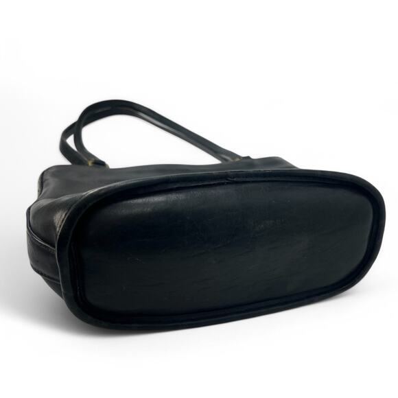 VINTAGE 90s COACH Tribeca Black Leather Bucket Bag Shoulder Purse J8P 9098 - Picture 6 of 9